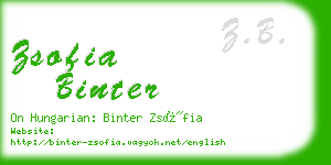 zsofia binter business card